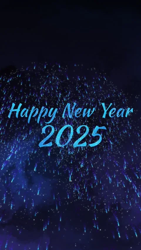 Vibrant fireworks exploding in night sky, sparkling blue and white colors Stock Footage 287152093