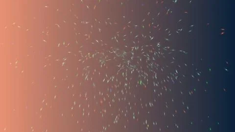 Vibrant fireworks exploding in night sky Stock Illustration