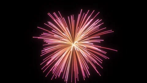 Vibrant Fireworks Explosion Colorful Light Streaks Black Background Stock Footage 292369881