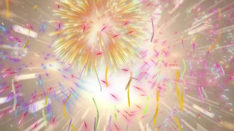 Vibrant fireworks explosions in space 스톡 동영상 338235332