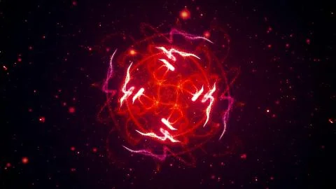 Vibrant fireworks light glowing patterns flow in waves and circle patterns Illustrazione stock