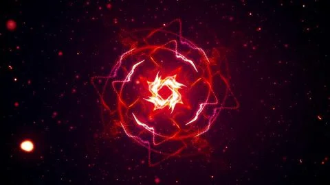 Vibrant fireworks light glowing patterns flow in waves and circle patterns Illustrazione stock