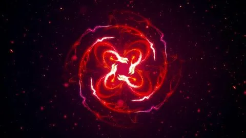 Vibrant fireworks light glowing patterns flow in waves and circle patterns Illustrazione stock