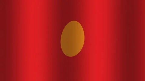 Vibrant flag design with red background and golden circle Stock Footage 338165616