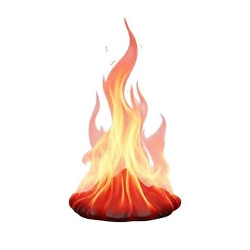 Vibrant flame dancing in the air Stock Illustration