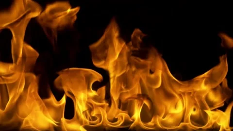 Vibrant Flames Dance on a Dark Canvas Invoking Warmth and Energy Aesthetic .. Stock Footage 341920318