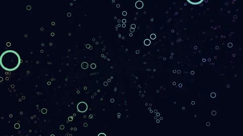 Vibrant floating circles on black a striking pattern of colorful shapes Vídeos de archivo 267054292