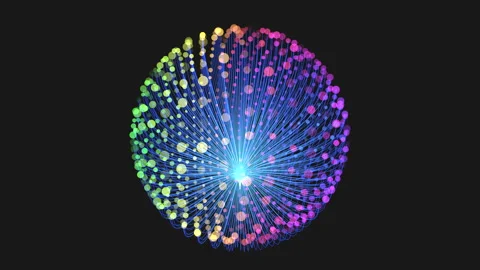 Vibrant floating dots form a playful circle Stock-Footage 297602581