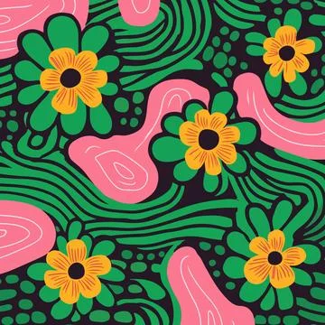 Vibrant Floral Abstract Pattern Illustration