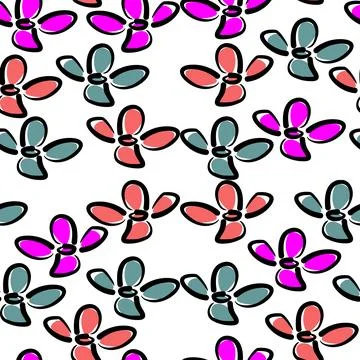 Vibrant Floral Pattern, Bold, stylized flowers in a playful design Stock Illustration
