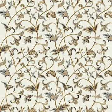 A vibrant floral wallpaper design for adding a touch of nature to your home Stock Illustration