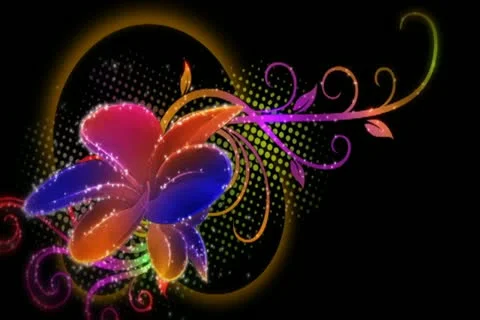 Vibrant Flourish Background 01 Widescreen Stock Footage 10875132