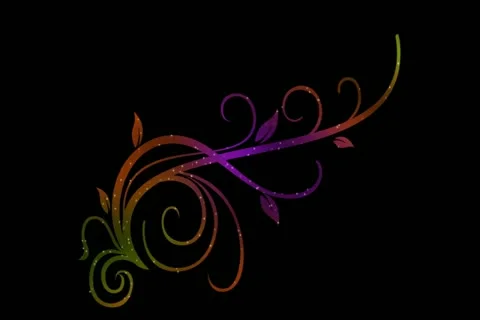 Vibrant Flourish Motion Design Element 01 Widescreen Stock Footage 10875140