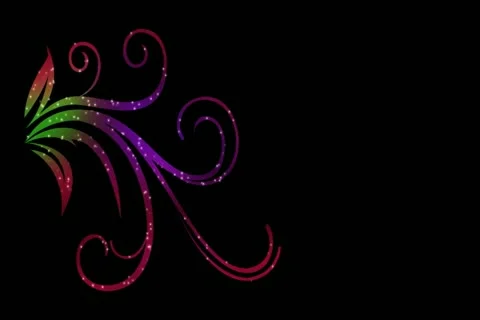 Vibrant Flourish Motion Design Element 02 Widescreen Stock Footage 10875141