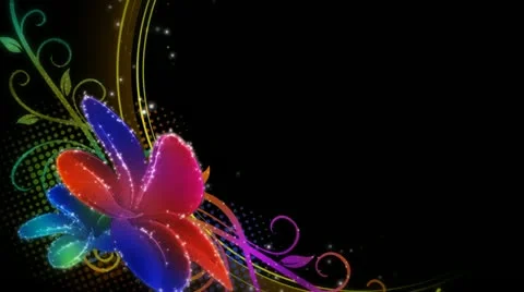 Vibrant Flourish Overlay HD Stock Footage 10875018