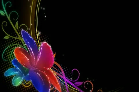 Vibrant Flourish Overlay Widescreen Stock Footage 10875145