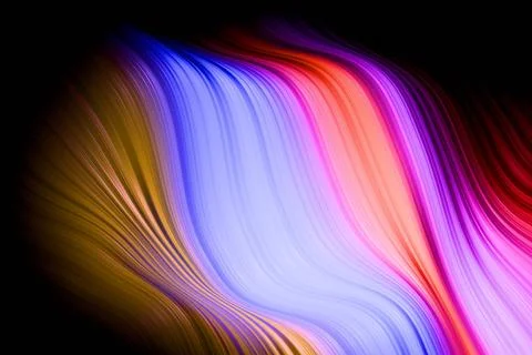 Vibrant, flowing abstract wave of light in striking rainbow gradients, agai.. Stock Illustration