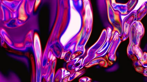 Vibrant flowing liquid motion graphics in neon purple and pink 動画素材 340024498