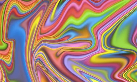 Vibrant fluid abstract background with wavy psychedelic rainbow color pattern Stock Illustration