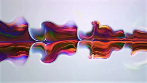 Vibrant fluid color waves elegantly flowing on a light gray background Illustrazione stock