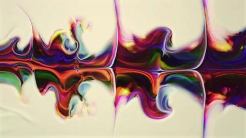 Vibrant fluid color waves elegantly flowing on a light green back Illustrazione stock