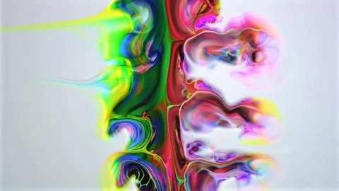 Vibrant fluid color waves elegantly flowing on a light gray background Illustrazione stock
