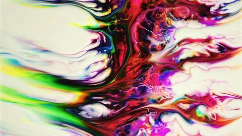 Vibrant fluid color waves elegantly flowing on a light gray background Stock Illustration