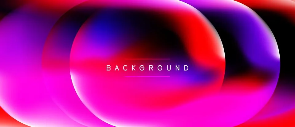 Vibrant fluid shapes overlap, creating dynamic pinks, purples, blues. Modern Stock Illustration