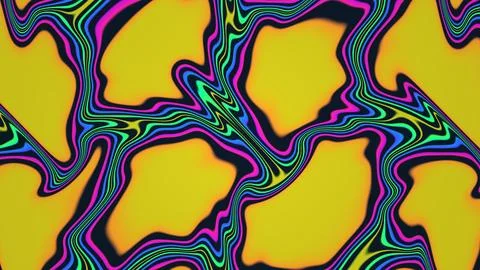 Vibrant fluid shapes on yellow Stock Illustration