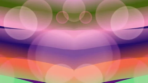 Vibrant Fluid Waves and Symmetrical Transparent Bokeh Overlay Stock Footage 336268933