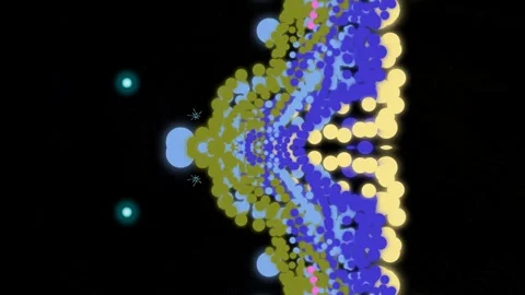 Vibrant Fractal Pattern with Colored Dots. Stock Footage 329929673