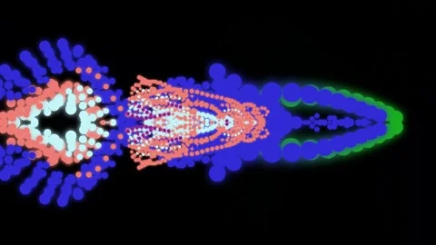 Vibrant Fractal Patterns on Black Background. Stock Footage 329929690