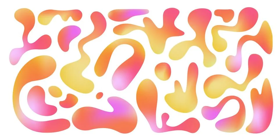 Vibrant funky blobs with liquid gradient Stockillustratie