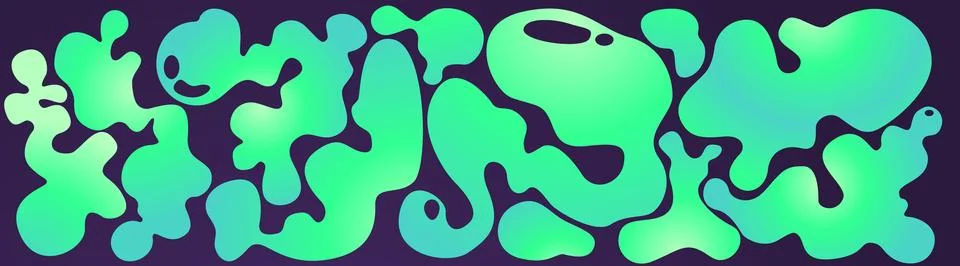 Vibrant funky liquid shape with gradient Stock Illustration