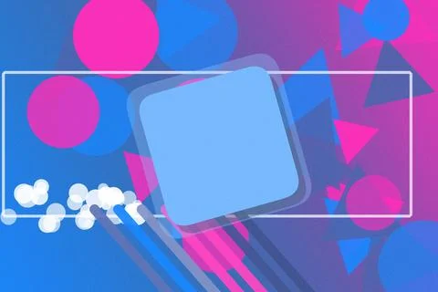 A vibrant futuristic composition of glowing circles, triangles, and striped.. Stock Illustration