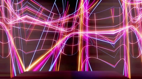Vibrant futuristic light trails exploding in motion Stock Footage 340024812