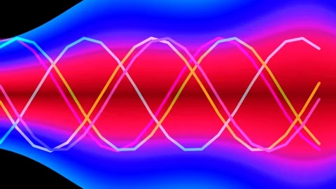 Vibrant futuristic synthwave gradient ripple effect, glowing energy abstrac.. Stock Footage 339498710