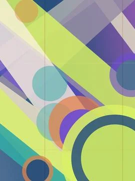 Vibrant geometric abstract background with lime green, purple, and blue sha.. Stock Illustration