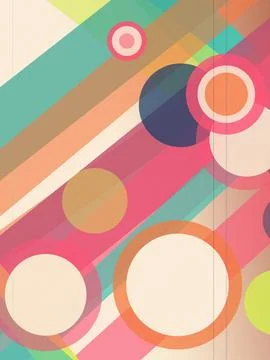 Vibrant geometric abstract background with overlapping circles in pink, tea.. Stock Illustration
