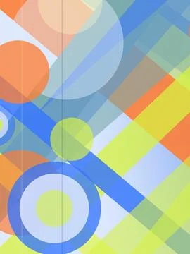 A vibrant geometric abstract background with overlapping circles and stripe.. Stock-Illustration