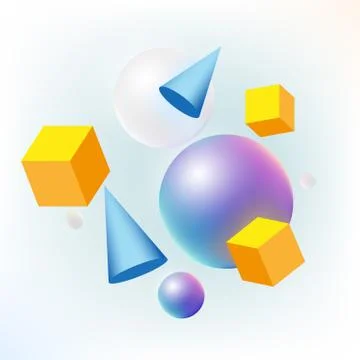 Vibrant geometric abstract background with simple shapes in hipster style Stock Illustration