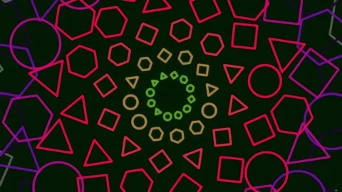 Vibrant Geometric Abstract Connection Network Flowing Data Signal Background Stock Footage 342207880