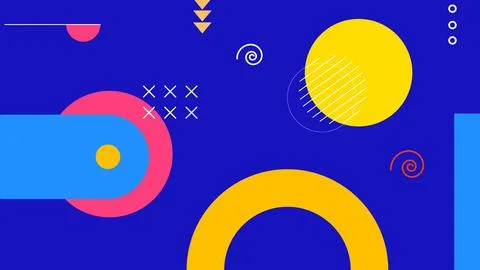 Vibrant Geometric Abstract Design with Dynamic Stock Illustration