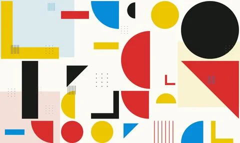 Vibrant geometric abstract pattern with primary colors suitable for graphic.. Stock Illustration