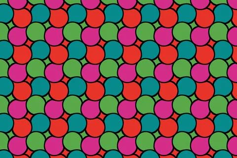 Vibrant geometric art deco scale pattern Illustrazione stock