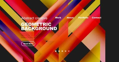 Vibrant geometric background design. Bold colors, diagonal lines, text overlay, 스톡 일러스트