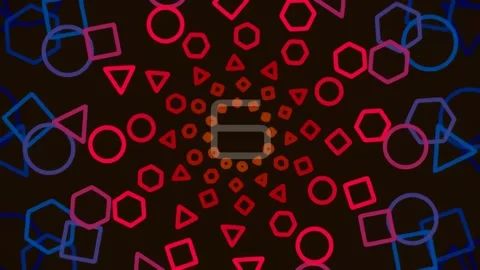 Vibrant geometric background design pattern on dark canvas Stock Footage 342207882