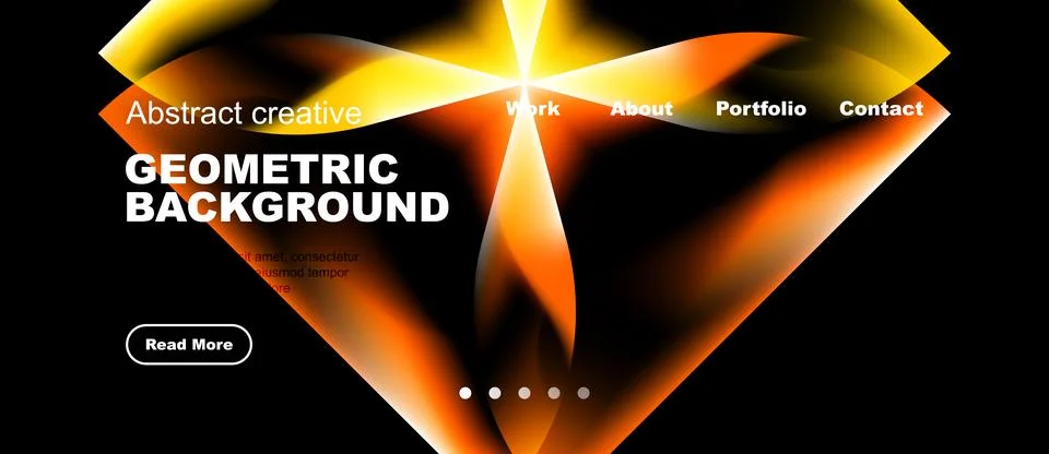 Vibrant geometric background features diamond shape, orange hues, text elem.. Stock Illustration