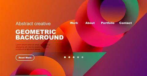 Vibrant geometric background features overlapping colorful circles. Text Stock Illustration