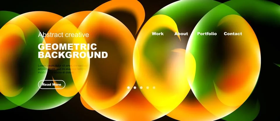 Vibrant geometric background features overlapping colorful circles. Text Stock Illustration